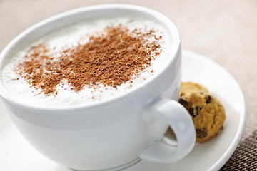 Image showing Cappuccino or latte coffee