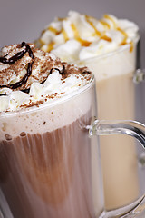 Image showing Hot chocolate and coffee beverages