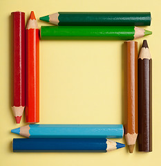 Image showing Color pencils forming a square frame