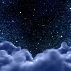 Image showing space or night sky through clouds