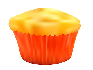 Image showing Tasty yellow muffin without raisins and blueberry