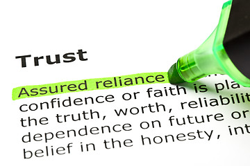 Image showing 'Assured reliance' highlighted, under 'Trust'