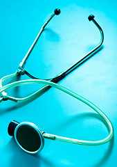 Image showing Beautiful stethoscope with soft shadows on steel