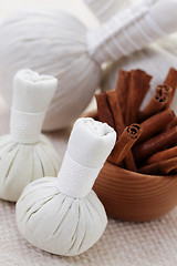 Image showing cinnamon massage stamps