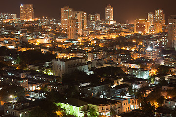 Image showing Vedado Quarter in Havana at night