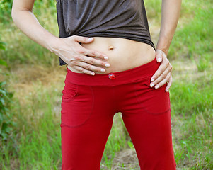 Image showing Slim woman stomach