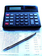 Image showing calculator and pencil