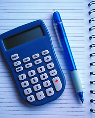 Image showing calculator and pencil