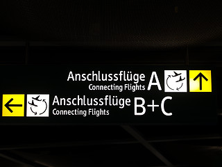 Image showing Board signs at a German airport