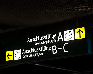 Image showing Board signs at a German airport