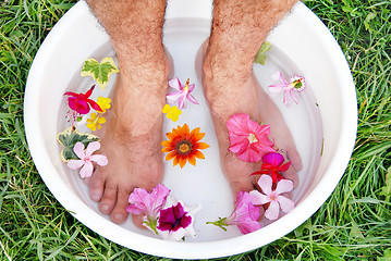 Image showing Male foot spa