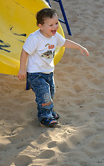 Image showing boy enjoys the playground