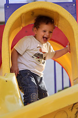 Image showing boy enjoys the playground