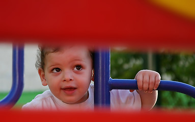 Image showing boy enjoys the playground