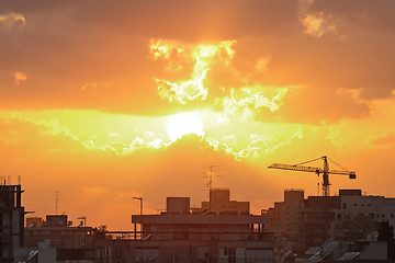 Image showing urban sunset