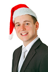 Image showing Businessman with chrismas hat