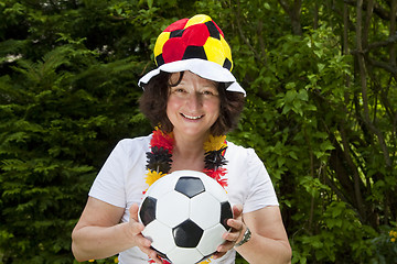 Image showing Female soccer Fan