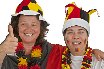 Image showing Female soccer fans