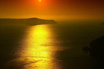 Image showing Sunset over Santorini