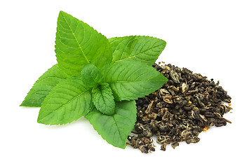Image showing Dry tea with mint