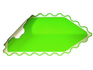 Image showing Green jagged hamous sticker or label 