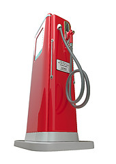 Image showing Red fuel pump isolated over white background