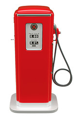 Image showing Old asoline pump isolated over white