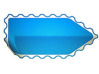 Image showing Jagged Blue bent sticker or label 