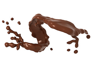 Image showing Liquid chocolate or cocoa splash isolated 