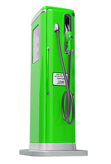 Image showing Green gasoline pump isolated over white