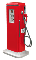 Image showing Vintage Red fuel pump isolated over white