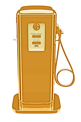 Image showing Valuable fuel: golden gas pump isolated 