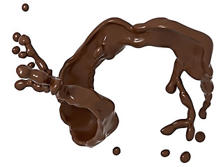 Image showing Splash Liquid chocolate with drops isolated