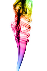 Image showing Abstract colorful fume shape on white