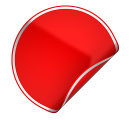 Image showing  Red round sticker or label on white