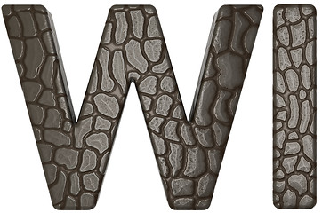 Image showing Alligator skin font w and i capital letters 