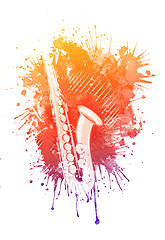 Image showing Watercolor Saxophone