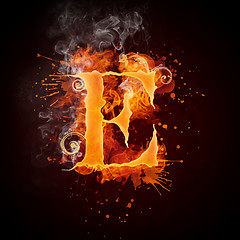 Image showing Fire Swirl Letter E