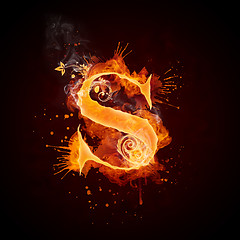 Image showing Fire Swirl Letter S