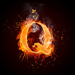 Image showing Fire Swirl Letter Q