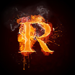 Image showing Fire Swirl Letter R