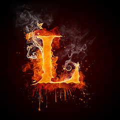 Image showing Fire Swirl Letter L