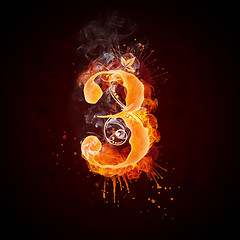 Image showing Fire Swirl Letter 3