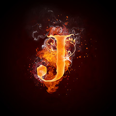 Image showing Fire Swirl Letter J