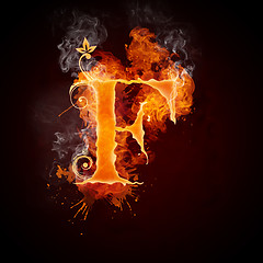 Image showing Fire Swirl Letter F