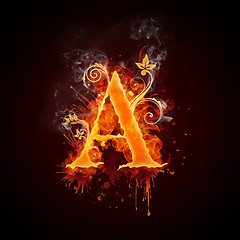 Image showing Fire Swirl Letter A