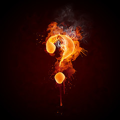 Image showing Fire Swirl Question Mark