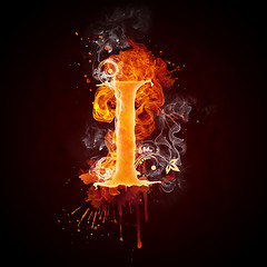 Image showing Fire Swirl Letter I