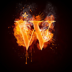 Image showing Fire Swirl Letter W