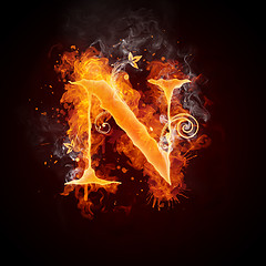 Image showing Fire Swirl Letter N